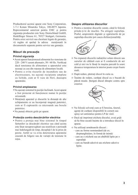 Sony DVP-NS728H - DVP-NS728H Istruzioni per l'uso Rumeno