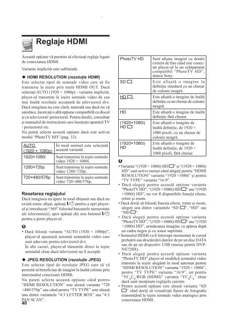 Sony DVP-NS728H - DVP-NS728H Istruzioni per l'uso Rumeno
