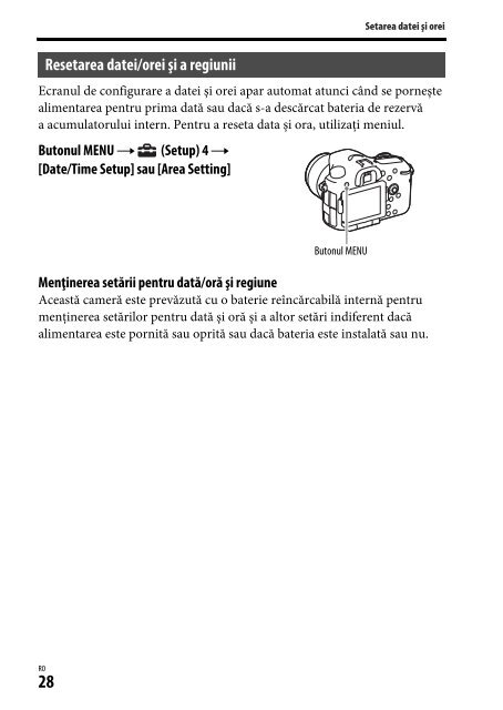 Sony ILCA-77M2M - ILCA-77M2M Mode d'emploi Roumain