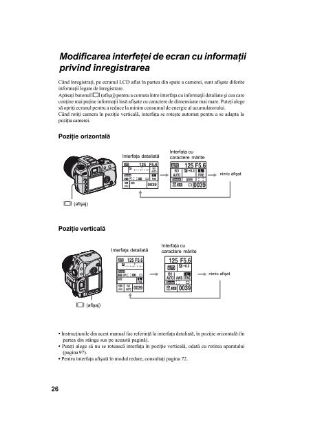 Sony DSLR-A100H - DSLR-A100H Mode d'emploi Roumain