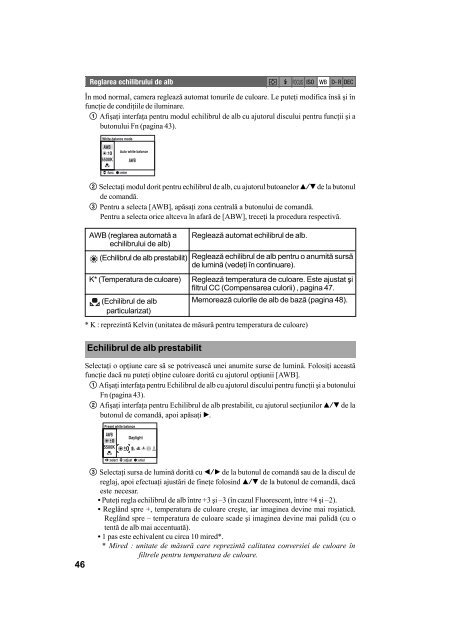 Sony DSLR-A100H - DSLR-A100H Mode d'emploi Roumain