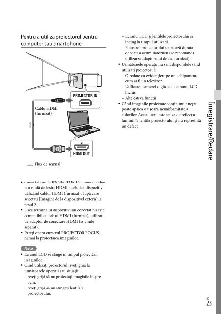Sony HDR-CX320E - HDR-CX320E Consignes d&rsquo;utilisation Roumain