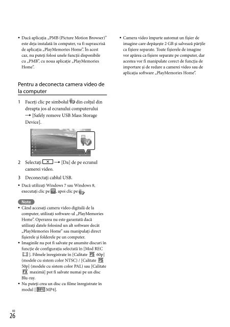 Sony HDR-CX320E - HDR-CX320E Consignes d&rsquo;utilisation Roumain