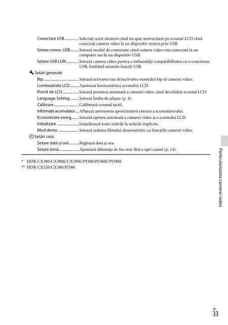 Sony HDR-CX320E - HDR-CX320E Consignes d&rsquo;utilisation Roumain