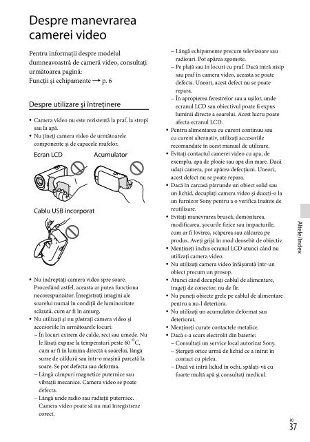 Sony HDR-CX320E - HDR-CX320E Consignes d&rsquo;utilisation Roumain