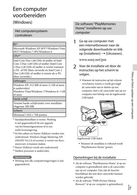 Sony HDR-CX320E - HDR-CX320E Consignes d&rsquo;utilisation N&eacute;erlandais