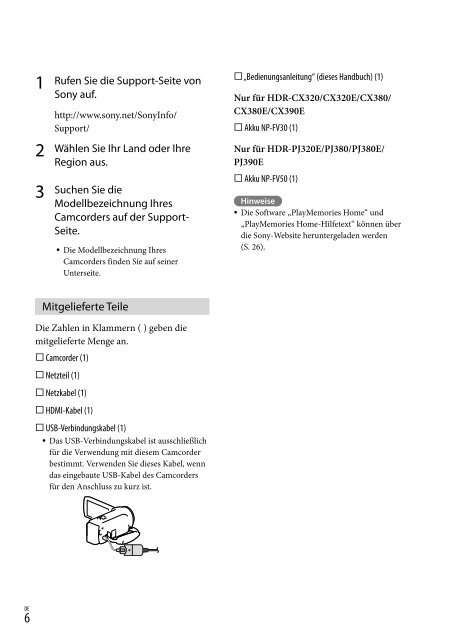 Sony HDR-CX320E - HDR-CX320E Consignes d&rsquo;utilisation Allemand