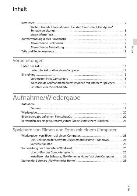 Sony HDR-CX320E - HDR-CX320E Consignes d&rsquo;utilisation Allemand