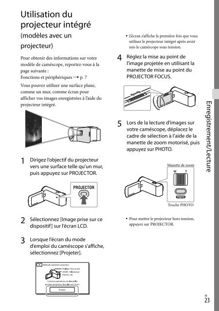 Sony HDR-CX320E - HDR-CX320E Consignes d&rsquo;utilisation