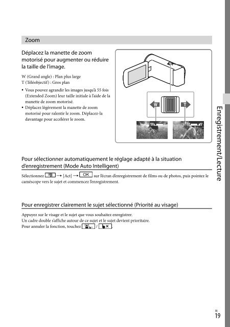 Sony HDR-CX320E - HDR-CX320E Consignes d&rsquo;utilisation Fran&ccedil;ais