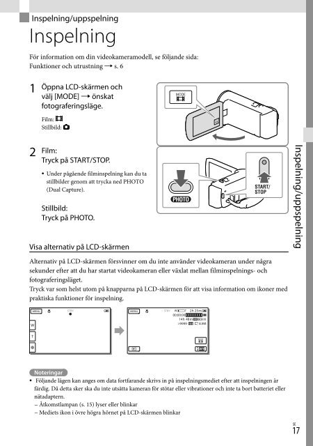 Sony HDR-CX320E - HDR-CX320E Consignes d&rsquo;utilisation Finlandais