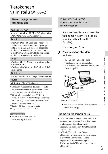 Sony HDR-CX320E - HDR-CX320E Consignes d&rsquo;utilisation Danois