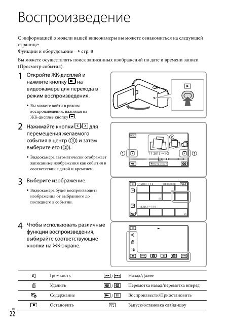 Sony HDR-CX320E - HDR-CX320E Consignes d&rsquo;utilisation Russe