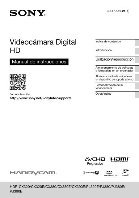 Sony HDR-CX320E - HDR-CX320E Consignes d&rsquo;utilisation Espagnol