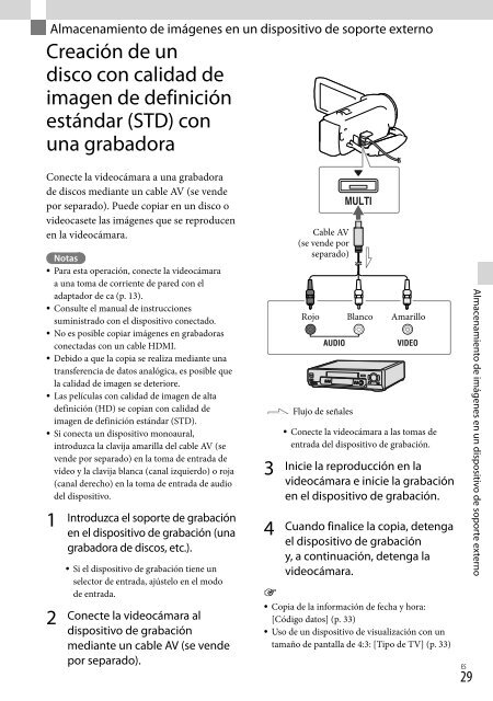 Sony HDR-CX320E - HDR-CX320E Consignes d&rsquo;utilisation Espagnol