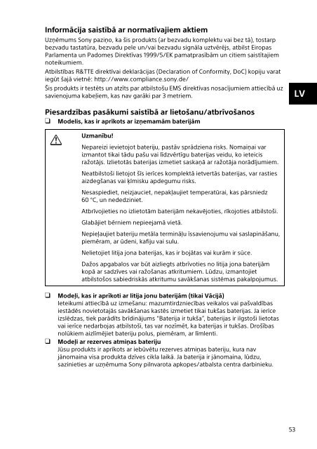 Sony SVD1321Z9R - SVD1321Z9R Documents de garantie Estonien