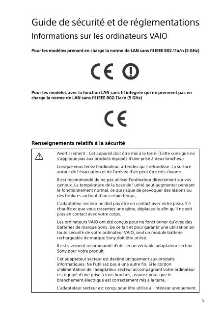 Sony SVD1321Z9R - SVD1321Z9R Documents de garantie