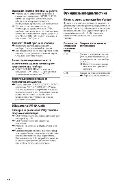 Sony DVP-NS728H - DVP-NS728H Istruzioni per l'uso Bulgaro