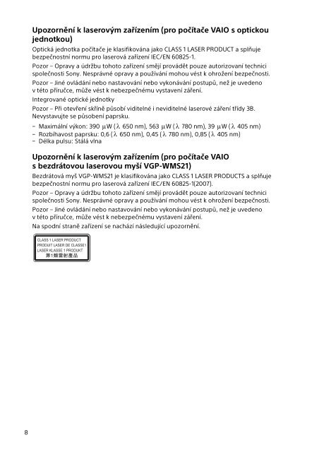 Sony SVF1521B6E - SVF1521B6E Documenti garanzia Slovacco