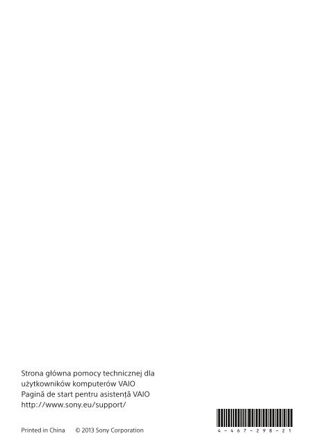 Sony SVF1521B6E - SVF1521B6E Documenti garanzia Polacco