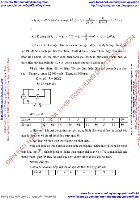 Bồi dưỡng học sinh giỏi cấp THCS sử dụng công cụ toán học trong việc giải bài tập vật lí phần điện học (vật lí 9) nhằm phát triển tư duy sáng tạo