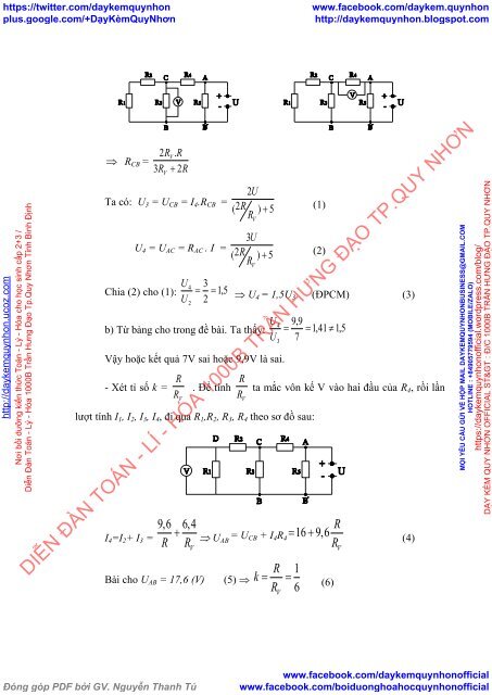 Bồi dưỡng học sinh giỏi cấp THCS sử dụng công cụ toán học trong việc giải bài tập vật lí phần điện học (vật lí 9) nhằm phát triển tư duy sáng tạo