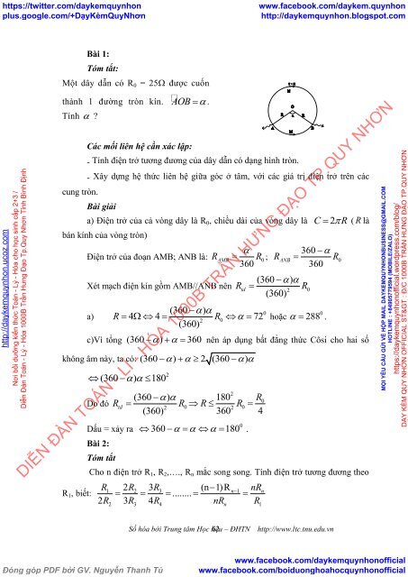 Bồi dưỡng học sinh giỏi cấp THCS sử dụng công cụ toán học trong việc giải bài tập vật lí phần điện học (vật lí 9) nhằm phát triển tư duy sáng tạo