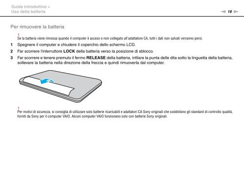 Sony VPCEF3E1E - VPCEF3E1E Mode d'emploi Italien