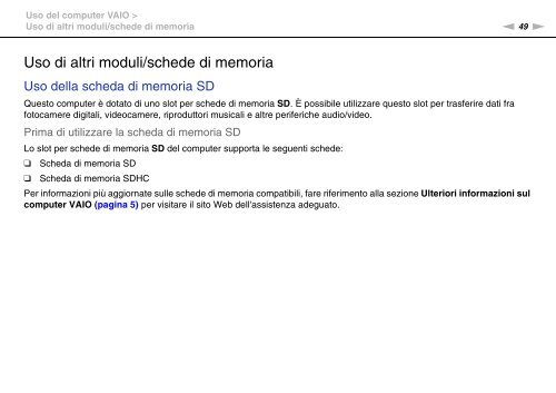 Sony VPCEF3E1E - VPCEF3E1E Mode d'emploi Italien