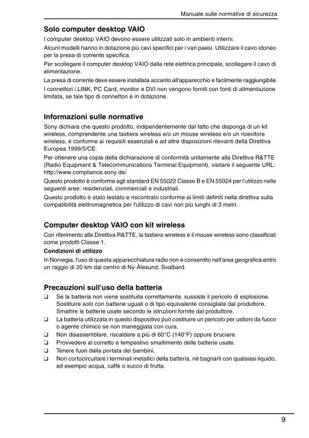 Sony VPCEF3E1E - VPCEF3E1E Documents de garantie Italien