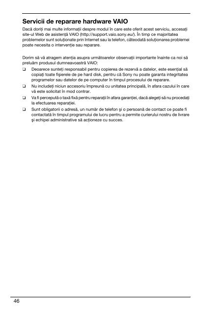 Sony VPCEF3E1E - VPCEF3E1E Documents de garantie Polonais