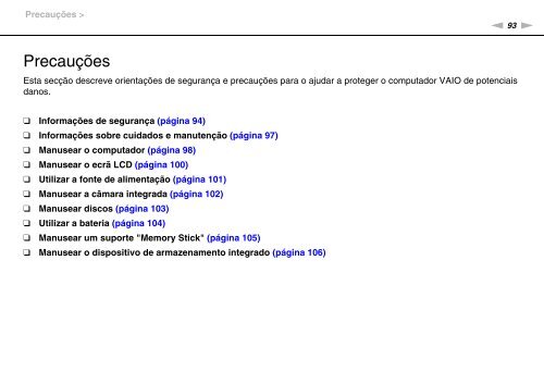 Sony VPCEF3E1E - VPCEF3E1E Mode d'emploi Portugais