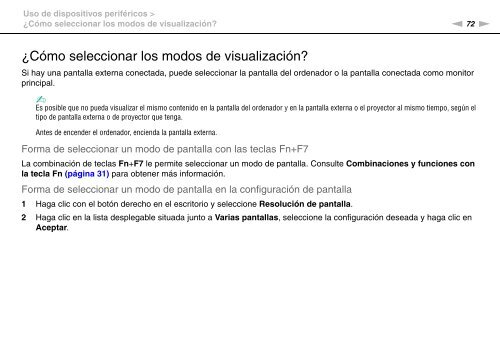 Sony VPCEF3E1E - VPCEF3E1E Mode d'emploi Espagnol