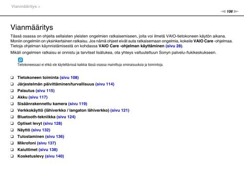 Sony VPCEF3E1E - VPCEF3E1E Mode d'emploi Finlandais