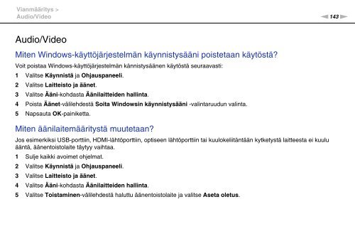 Sony VPCEF3E1E - VPCEF3E1E Mode d'emploi Finlandais