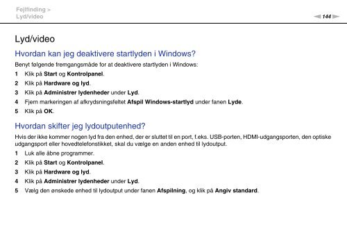 Sony VPCEF3E1E - VPCEF3E1E Mode d'emploi Danois