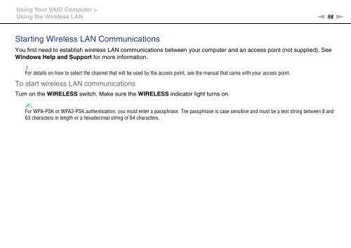 Sony VPCEF3E1E - VPCEF3E1E Mode d'emploi Anglais