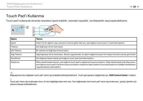 Sony VPCEF3E1E - VPCEF3E1E Mode d'emploi Turc