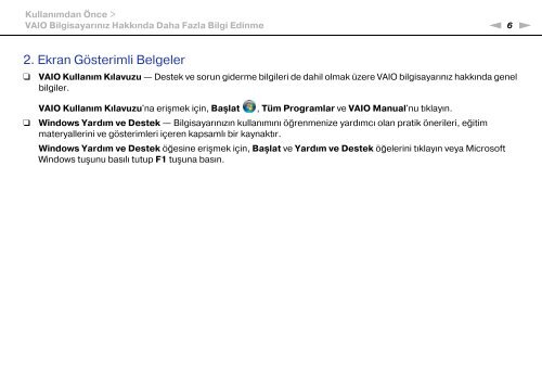 Sony VPCEF3E1E - VPCEF3E1E Mode d'emploi Turc