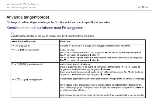 Sony VPCEF3E1E - VPCEF3E1E Mode d'emploi Su&eacute;dois