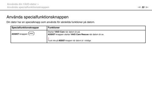 Sony VPCEF3E1E - VPCEF3E1E Mode d'emploi Su&eacute;dois