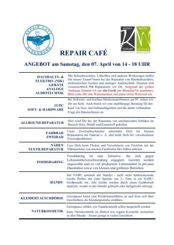 Angebot REPAIR CAFÉ 07.04.2018 Rosenstraße(2)