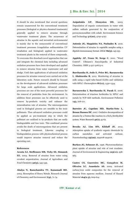 Chemical, biochemical and environmental aspects of atrazine