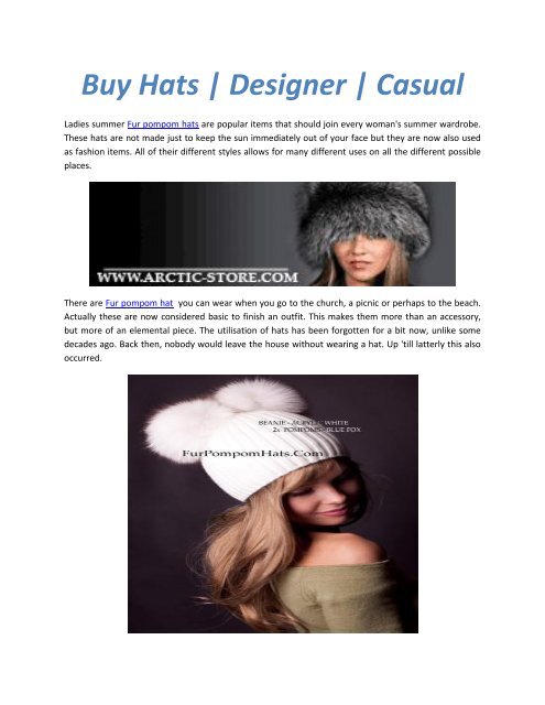 Beanie fur hats with fur pompoms/bobbles - furpompomhats.com