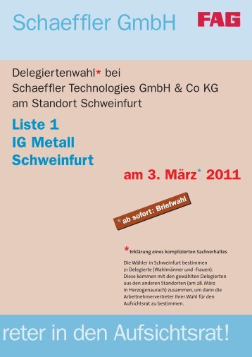 Einlage FAG:Layout 1 - Schaeffler-Nachrichten der IG Metall: Startseite