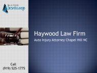 Auto Injury Attorney Chapel Hill NC