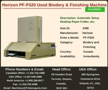 Buy Used Horizon PF-P320 Bindery and Finishing Machine