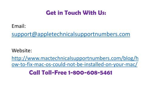 1-800-608-5461|How To Fix Mac OS Could Not Be Installed on Your Mac? 