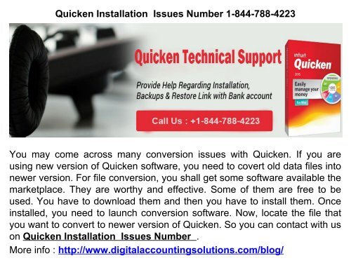 Quicken Latest Version Issues Phone Number 