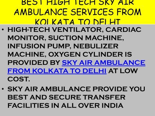 24/7 Emergency Air Ambulance Service in Kolkata Available Anytime